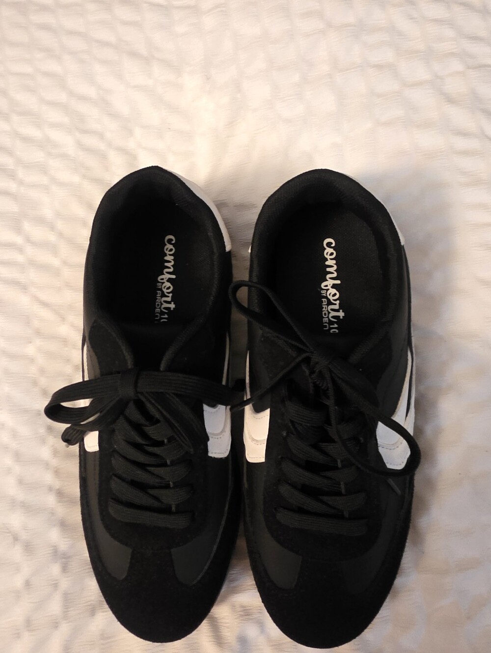 Comfortiva Black and White Women's Casual Sneakers